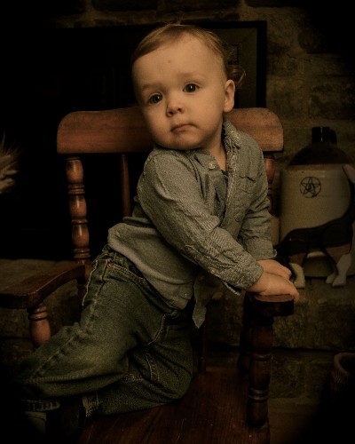 Atticus and chair